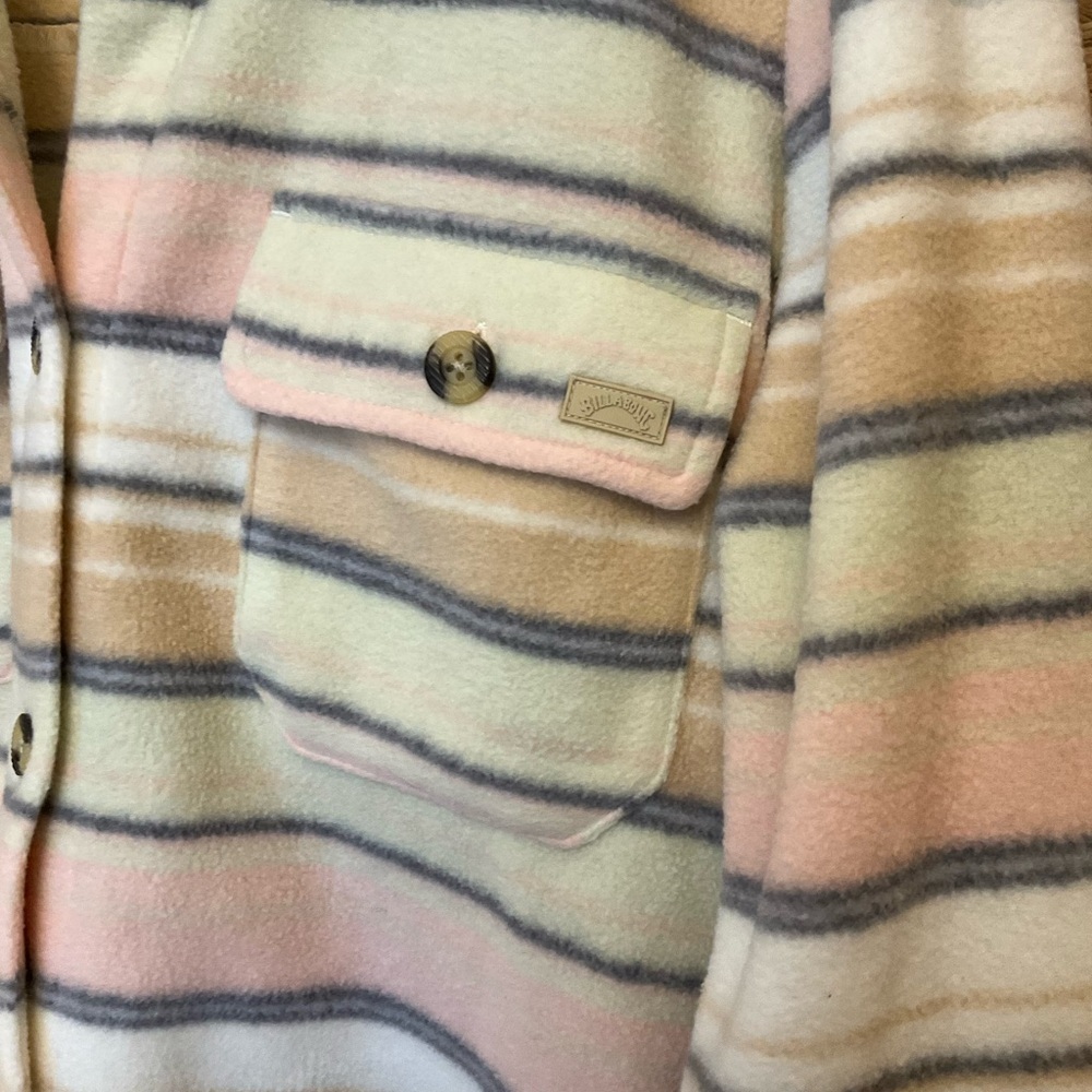 NWOT Billabong Stripped Fleece Flannel - Picture 11 of 14